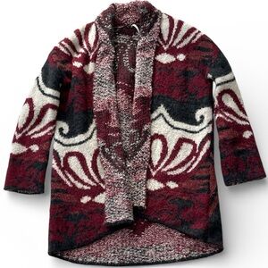 Free People Winter's Day Patterned Cardigan Sweater Coat Wool Blend Womens S
